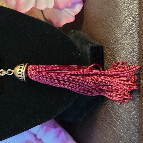 Costume Jewelry Necklace with Purple Stones and Purple Tassels 💜 - Picture 6 of 8